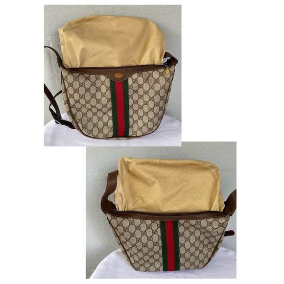 SOLD! 80’s GUCCI GG Supreme Ophidia Web PVC Half Moon Crescent Hobo Shoulder Bag - Picture 9 of 12